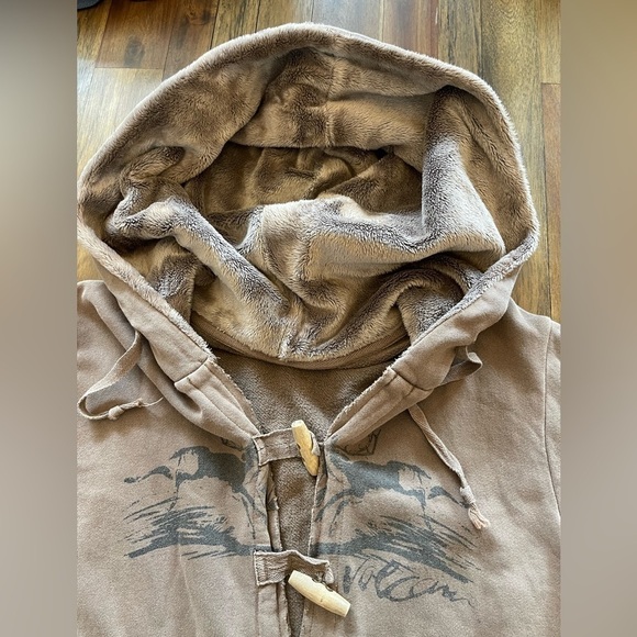 Vintage Volcom highland pullover faux fur hoodie - Picture 2 of 8